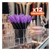 Pack12 Peine para Extension de Pestaña Silicona 12 pzs Morado